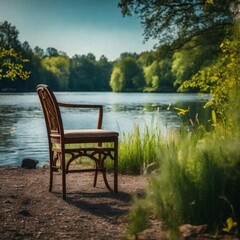 Fototapeta premium bench on the lake