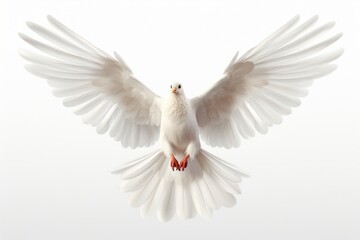 Obraz premium White Dove Soaring with Grace and Elegance Generative AI