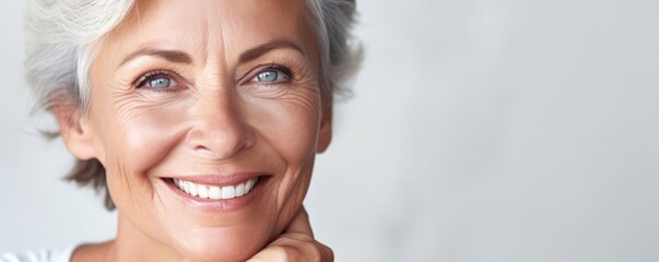 Sixties Woman: Radiant Eyes and Beautiful Skin, Elegant Maturity with Timeless Grace and Confidence