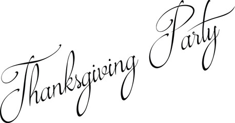 Tanksgiving party text sign illustration on white background