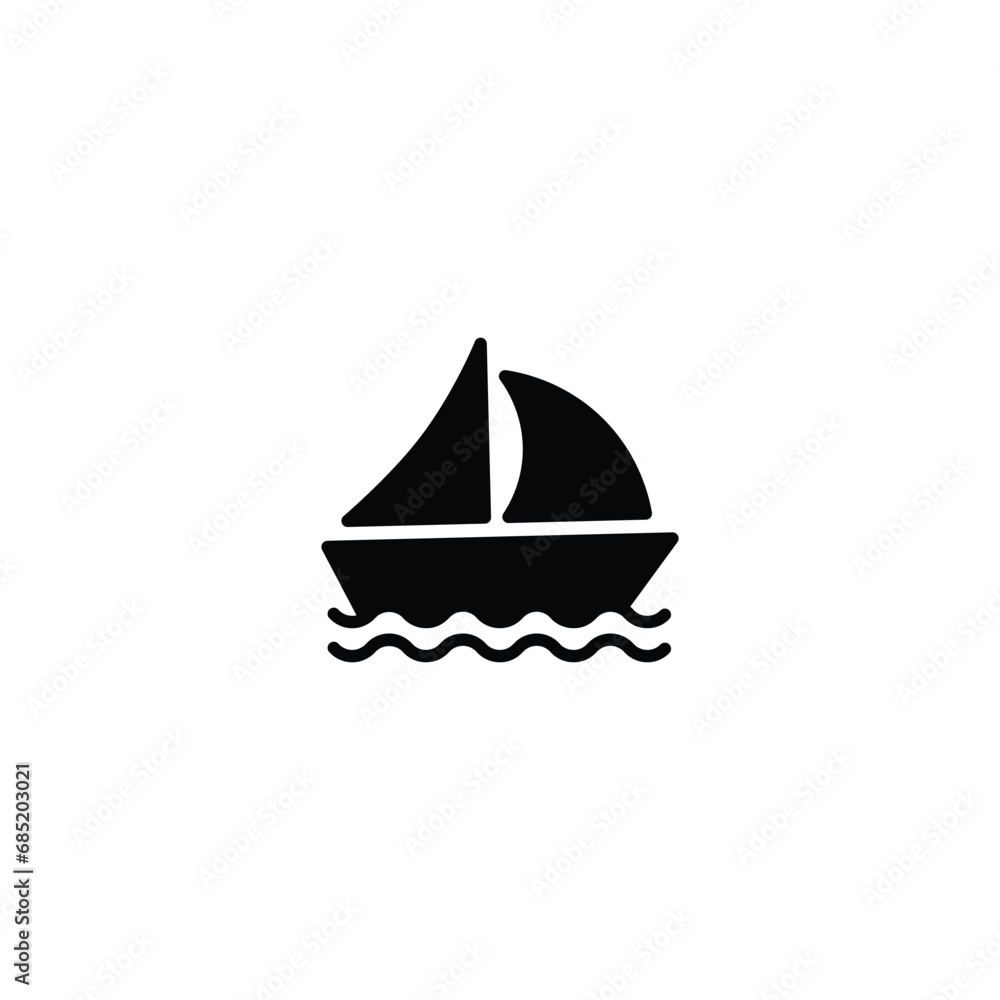 Poster sail boat icon vector for web site computer and mobile app
