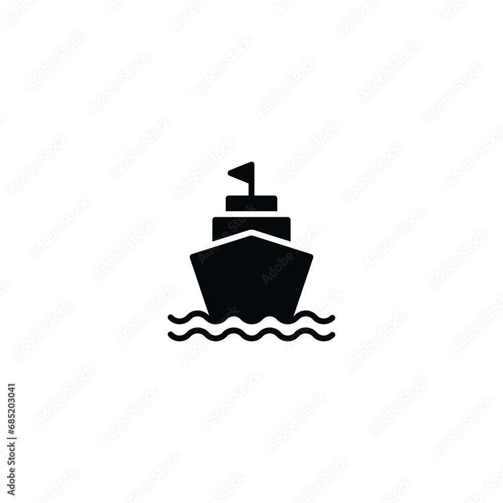Poster sail boat icon vector for web site computer and mobile app