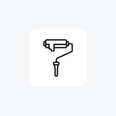 Paint Roller, Painting Tools,Line Icon, Outline icon, vector icon, pixel perfect icon