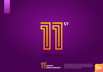 11st anniversary logotype with dark purple background