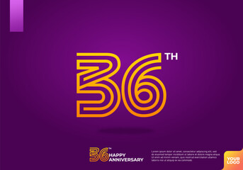 36th anniversary logotype with dark purple background