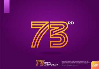 73rd anniversary logotype with dark purple background