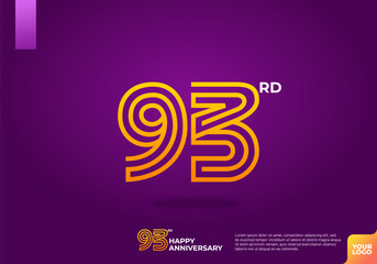 93rd anniversary logotype with dark purple background