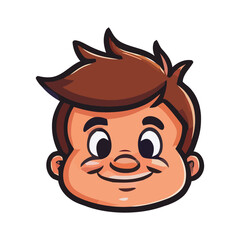 Cute boy face. Cartoon vector illustration