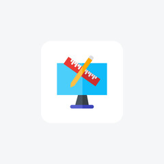 Design Software, Graphic Design  flat color icon, pixel perfect icon