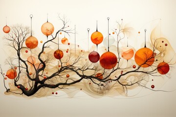 Imagine an artistic interpretation of a biological network combining elements of fungal mycelium with neural pathways. 