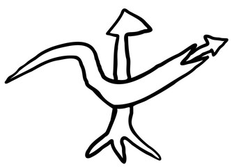 simple snake arrow in vector. icon in doodle style. graphics for application sites for layout and printing of texts and images