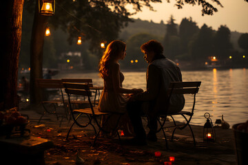 valentines day background, social media background for vday, full of romance cards with love, red rose and candles	