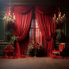 red curtain