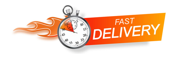 Fast Delivery hot sale bright. Sale icon of burning fast delivery of goods and services. Hot sales limited time only discount promotions. Vector