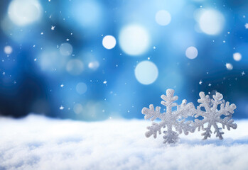 Fototapeta na wymiar Holiday Frost: Elegant Snowflake Composition