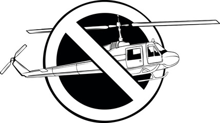 vector illustration of outline Helicopter design art