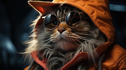 Cat wearing sunglass with style