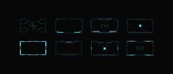 Cyberpunk decals set. Set of vector stickers and labels in futuristic style. Inscriptions and symbols, Japanese hieroglyphs for danger, attention, AI controlled, high voltage, warning.