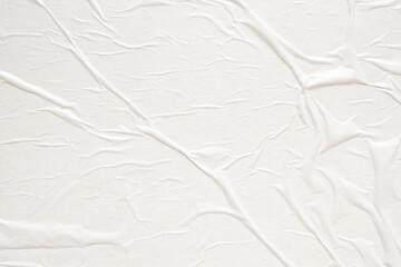 White blank crumpled and creased paper poster texture background