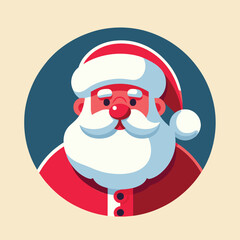 Free vector Santa Claus's face in a circular frame
