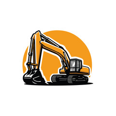 Excavator Vector Art Isolated. Best for Industrial Related Illustration © bonky