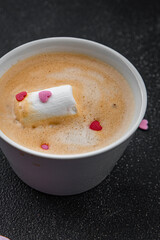 hot chocolate christmas cappuccino or latte appetizer meal food snack on the table copy space food background rustic top view