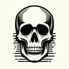 Fototapeta premium Skull vector illustration solid