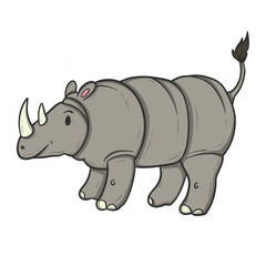 Cartoon rhinoceros standing