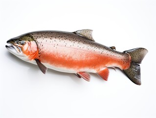 Naklejka premium Salmon trout on white background