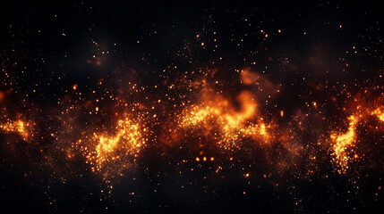 Fototapeta na wymiar fire embers abstract background with dynamic particles
