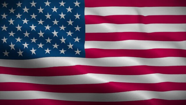 United States flag waving animation, perfect loop, official colors, 4K video