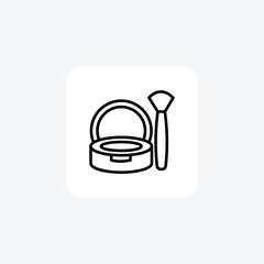 Blush, Cosmetics, Makeup, Beauty Products,Line Icon, Outline icon, vector icon, pixel perfect icon