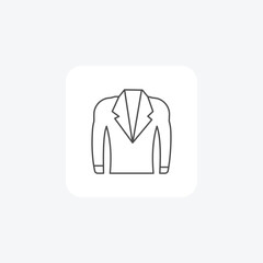 Coat, Outerwear, Clothing, thin line icon, grey outline icon, pixel perfect icon