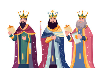 Three Kings bearing gifts, Epiphany art
