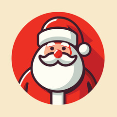Free vector Santa Claus's face in a red circular frame