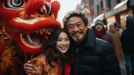 Fototapeta premium Chinese new year celebration - Dragon year - lunar new year