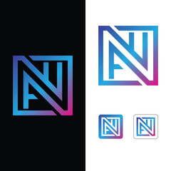 AW letter initial creative logo design