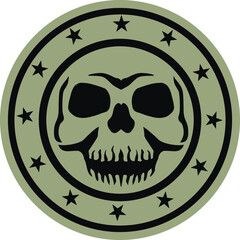 military sign with skull, chevron, vintage design t shirts