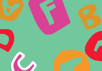 Colorful alphabet patter background. Vector illustration.