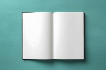 Blank Page of Possibilities An Open Book on a Vibrant Green Surface Awaits Your Creative Ideas Generative AI