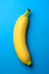 Fresh Yellow Banana on Vibrant Blue Background for Healthy Eating and Nutrition Concept Generative AI