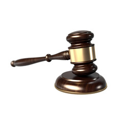 Gavel hammer of justice isolated on transparent background