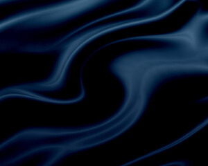 Silky abstract Satin curtain dark blue background with silk waves. Backdrop design