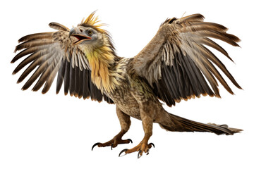 Naklejka premium Archaeopteryx Ancient Feath on a White or Clear Surface PNG Transparent Background