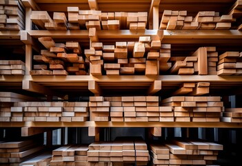 Rustic Wooden Boxes Stacked in a Towering Pile, Perfect for Storage and Decorative Displays Generative AI