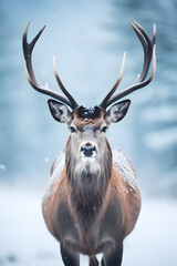 frontal shot of a majestic deer