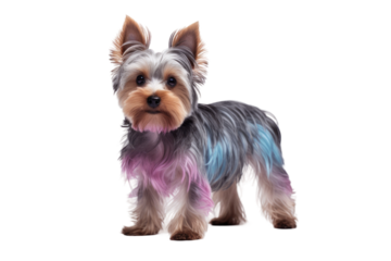 Blue Gold Yorkshire Terrier Jewel Dog on a White or Clear Surface PNG Transparent Background