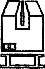 parcel on flights outline icon grunge style vector