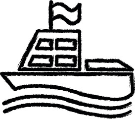 ship deliverer outline icon grunge style vector