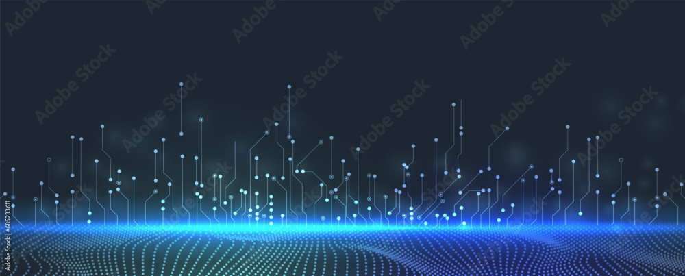Poster technology abstract futuristic science background for internet business. big data concept.